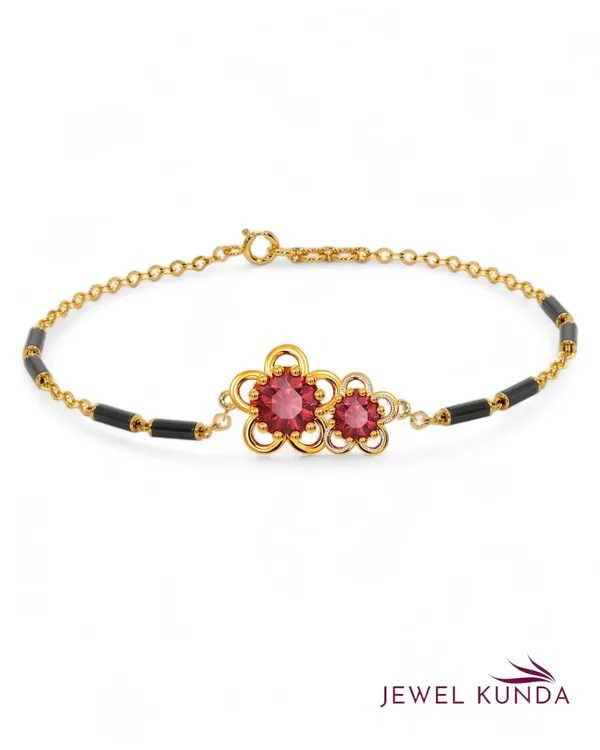 Yellow_Gold_Finish_Lab_Created_Ruby_Mangalsutra_Bracelet_For_Women