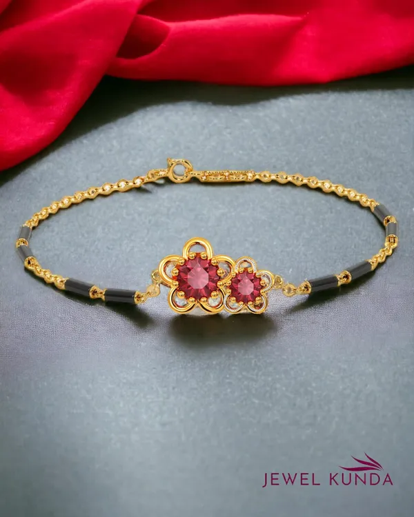 Yellow_Gold_Finish_Lab_Created_Ruby_Mangalsutra_Bracelet_For_Women