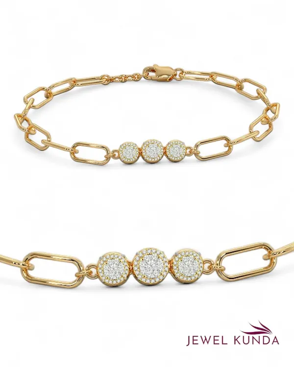 Yellow_Gold_Finish_Link_Bracelet_For_Women