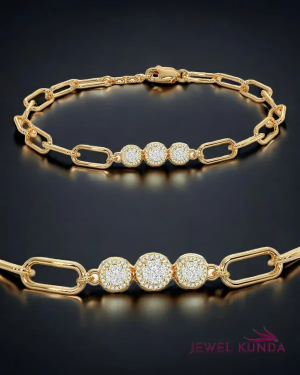 Yellow_Gold_Finish_Link_Bracelet_For_Women