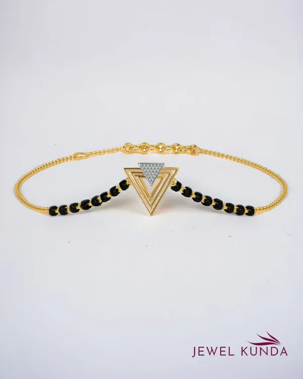Yellow_Gold_Finish_Unique_Triangle_Shaped_Mangalsutra_Bracelet_For_Women