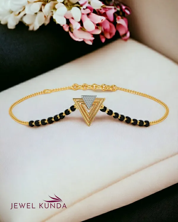 Yellow_Gold_Finish_Unique_Triangle_Shaped_Mangalsutra_Bracelet_For_Women