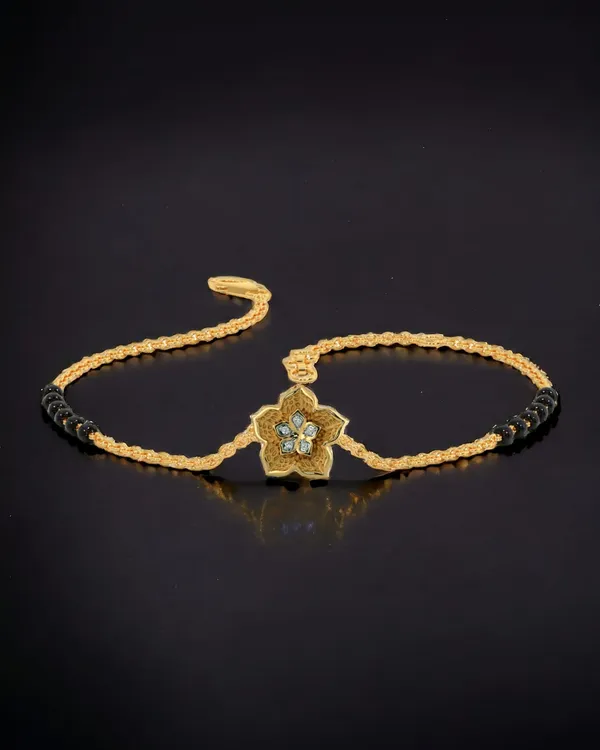 Yellow_Gold_Finish_Flower_Shaped_Mangalsutra_Bracelet_For_Women