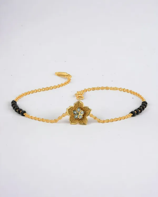 Yellow_Gold_Finish_Flower_Shaped_Mangalsutra_Bracelet_For_Women