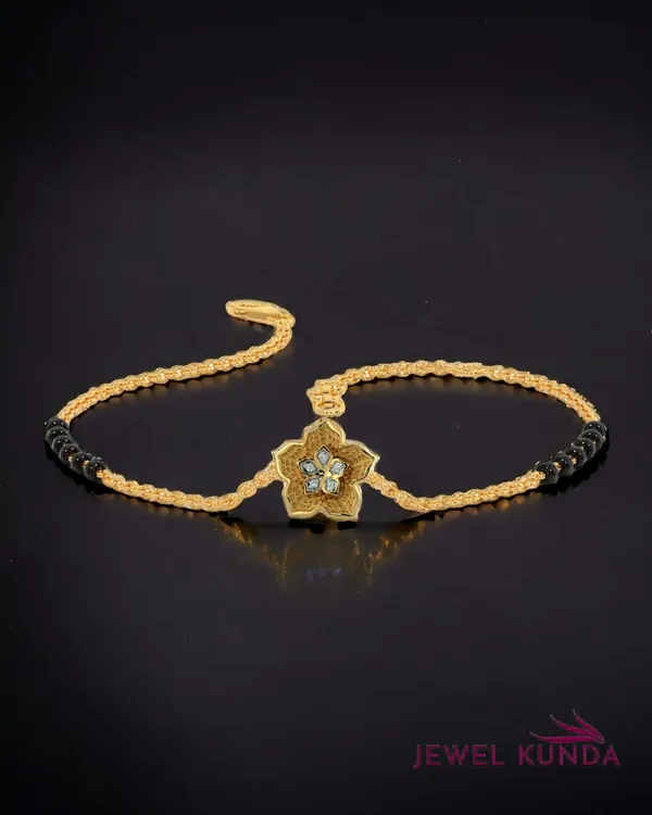 Yellow_Gold_Finish_Flower_Shaped_Mangalsutra_Bracelet_For_Girls_&_Women