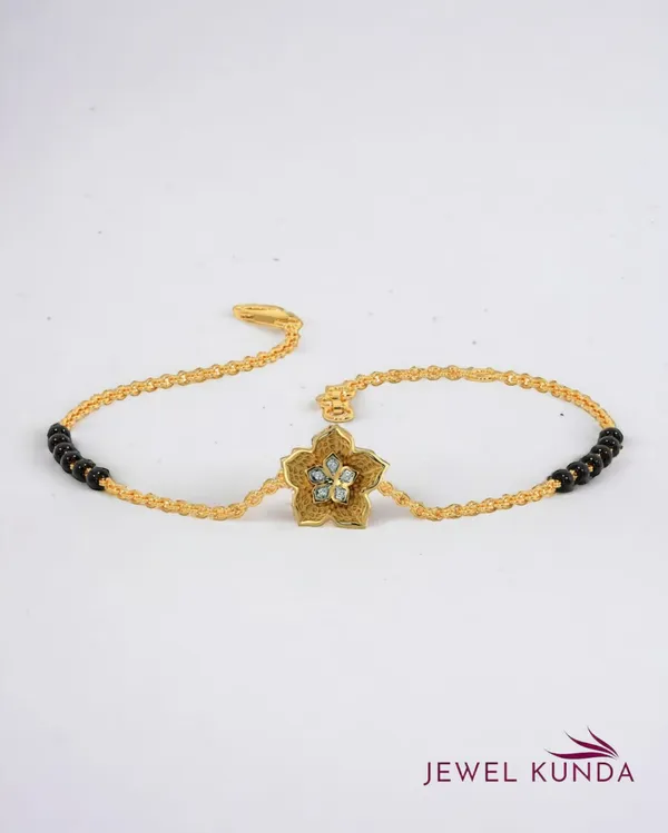 Yellow_Gold_Finish_Flower_Shaped_Mangalsutra_Bracelet_For_Girls_&_Women