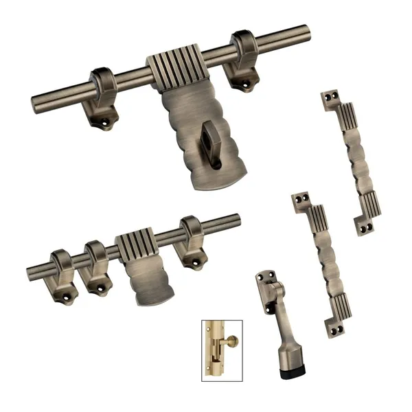Single_Door_Fittings_&_Kit__Cloud(10"-1_Aldrop,_8"-1_Latch,_2_Handles,_1_Tower_Bolt_and_1_Door_Stopper)__Brass_Antique_Finish__Designer_Door_Hardware_(L-Dot)