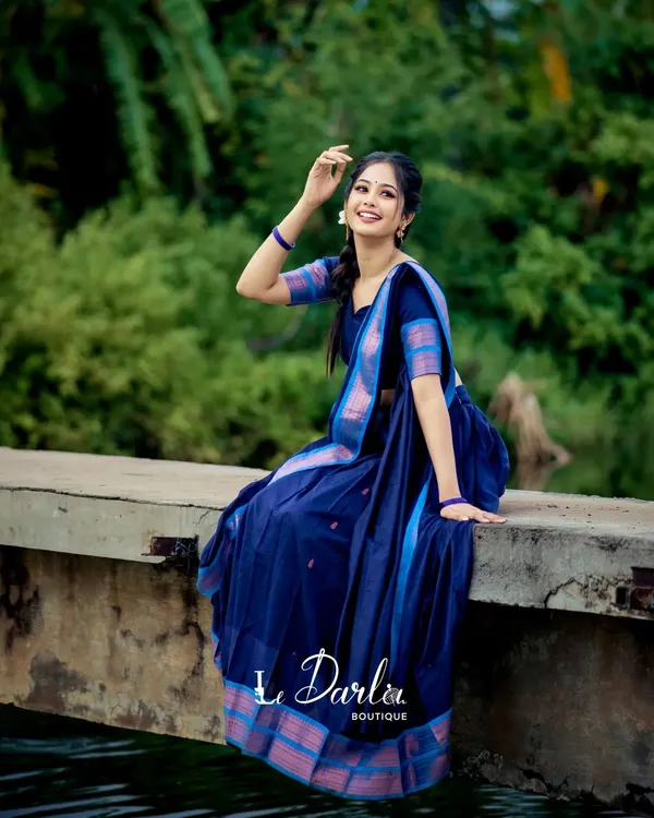 Blue_Kanjiveram_Silk_Zari_Lehenga_With_Blouse_Along_With_Banarsi_Silk_Dupatta