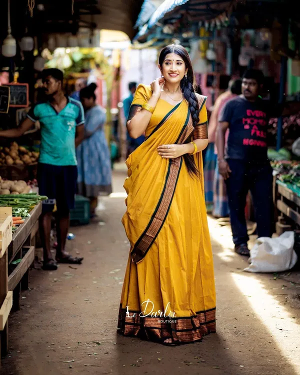 Yellow_Kanjiveram_Silk_Zari_Lehenga_With_Blouse_Along_With_Banarsi_Silk_Dupatta