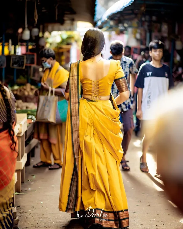 Yellow_Kanjiveram_Silk_Zari_Lehenga_With_Blouse_Along_With_Banarsi_Silk_Dupatta