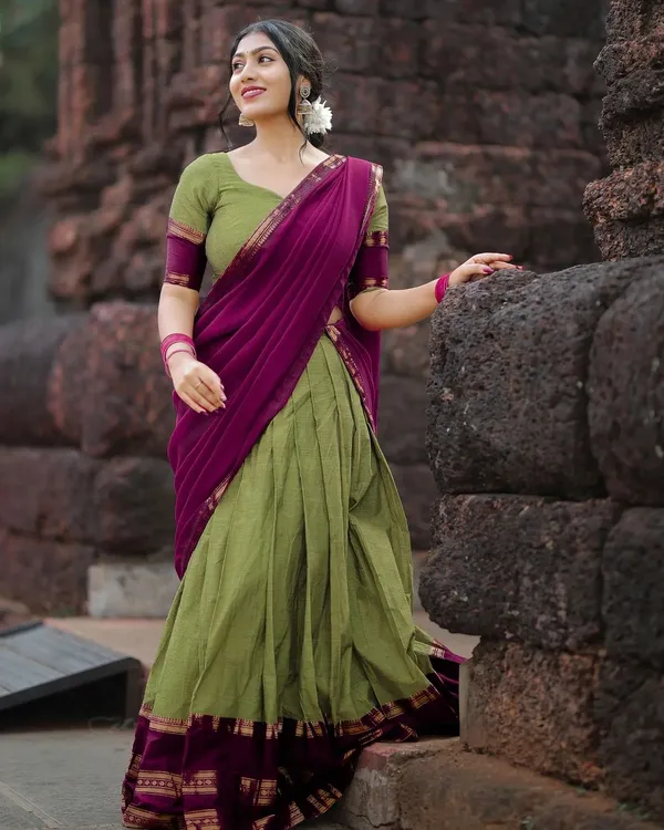 Lemon_Kanjiveram_Silk_Zari_Lehenga_With_Blouse_Along_With_Banarsi_Silk_Dupatta