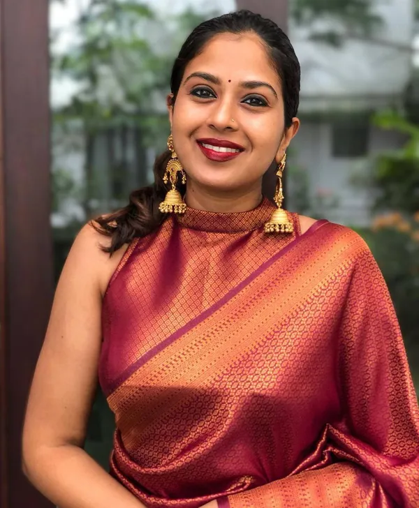 Maroon__Woven_Jacquard__Saree_With_Unstitched_Blouse