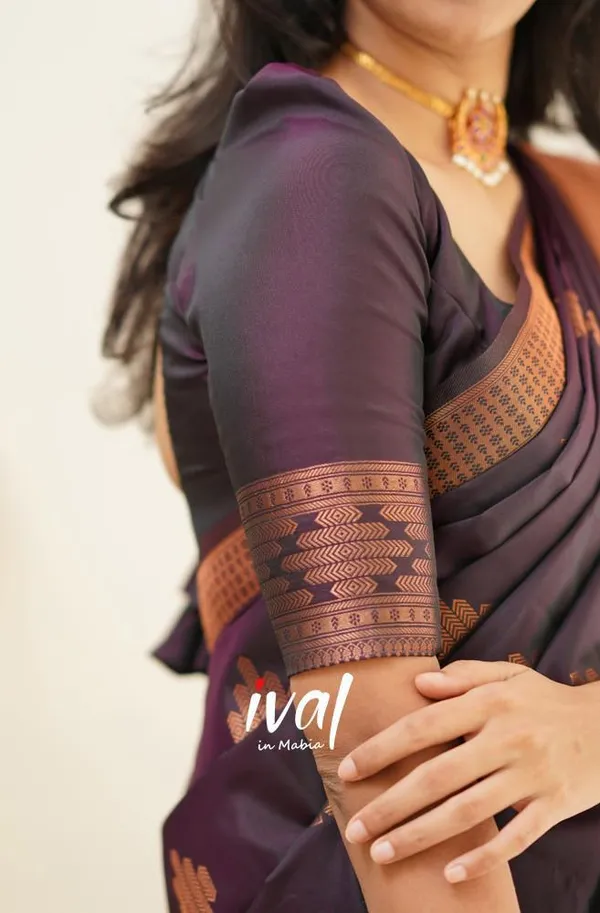 Purple__Woven_Jacquard__Saree_With_Unstitched_Blouse