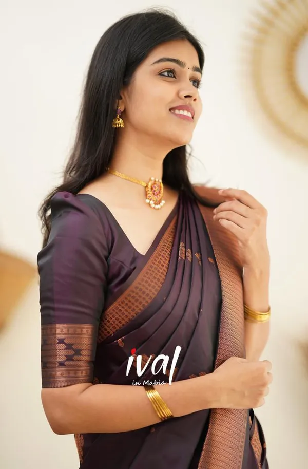 Purple__Woven_Jacquard__Saree_With_Unstitched_Blouse