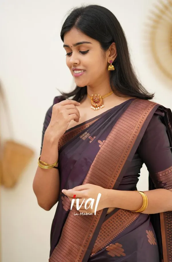 Purple__Woven_Jacquard__Saree_With_Unstitched_Blouse