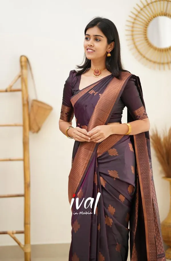 Purple__Woven_Jacquard__Saree_With_Unstitched_Blouse