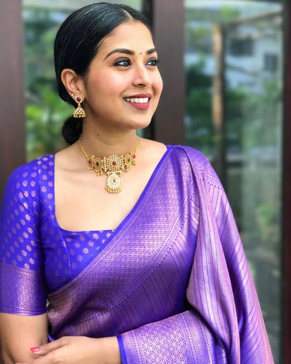 Light_Blue__Woven_Jacquard__Saree_With_Unstitched_Blouse