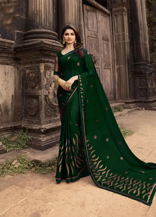 Green_Woven_Jacquard_Soft_Silk__Saree_With_Unstitched_Blouse
