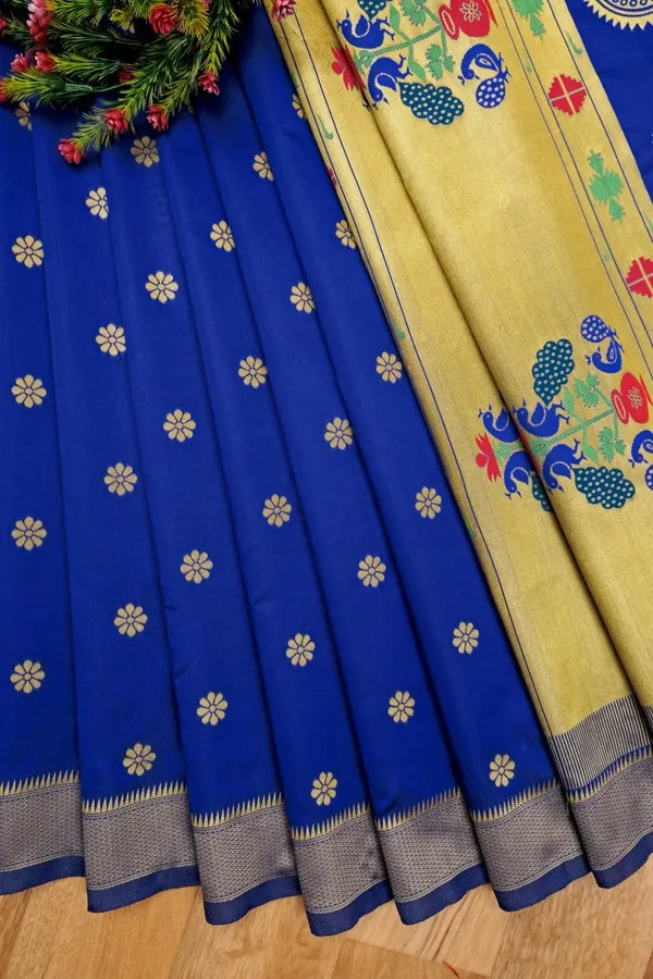 Light_Blue_Woven_Banarasi_Soft_Silk__Saree_With_Unstitched_Blouse