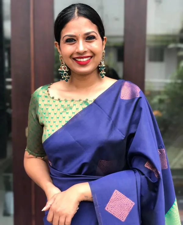 Blue__Woven_Jacquard__Saree_With_Unstitched_Blouse