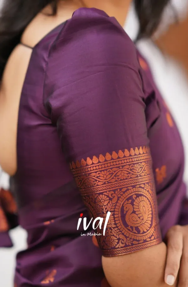 Purple__Woven_Jacquard__Saree_With_Unstitched_Blouse