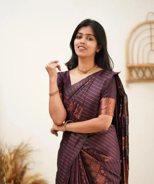 Purple__Woven_Jacquard__Saree_With_Unstitched_Blouse