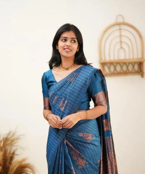 Rama__Woven_Jacquard__Saree_With_Unstitched_Blouse
