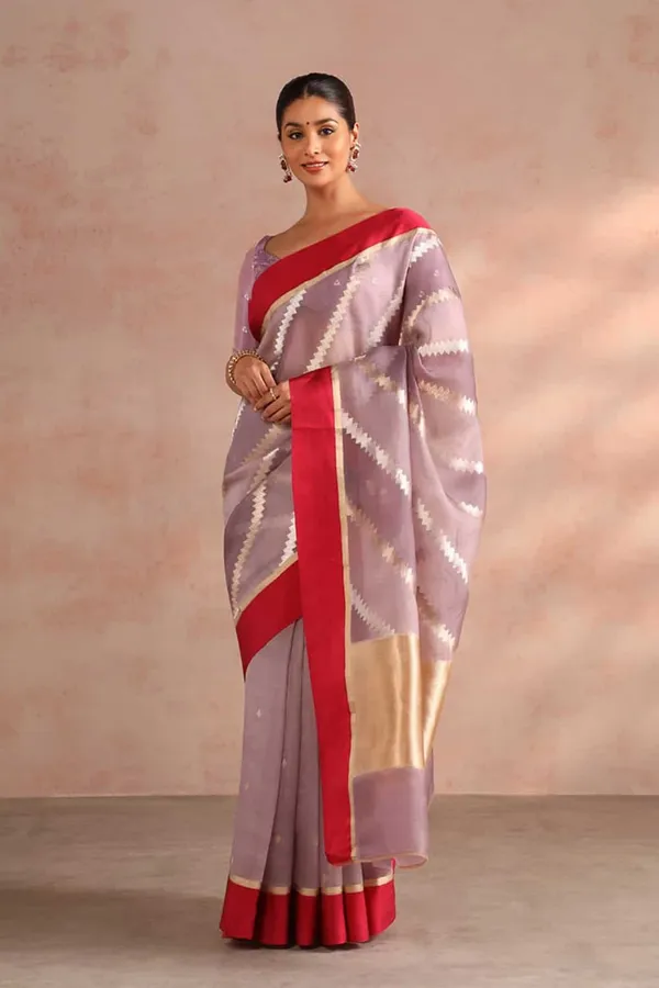 Light_Blue_Woven_Kanjivaram_Soft_Silk__Saree_With_Unstitched_Blouse
