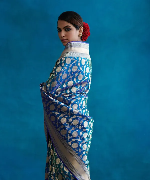 Blue_Woven_Jacquard_Soft_Silk__Saree_With_Unstitched_Blouse