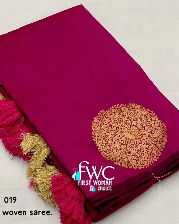 Pink__Woven_Jacquard__Saree_With_Unstitched_Blouse