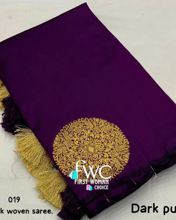 Purple__Woven_Jacquard__Saree_With_Unstitched_Blouse
