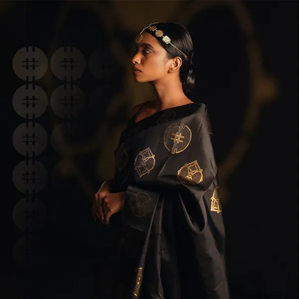 Black__Woven_Kanjivaram__Saree_With_Unstitched_Blouse