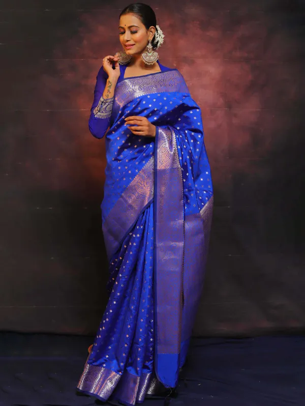 Light_Blue__Woven_Jacquard__Saree_With_Unstitched_Blouse