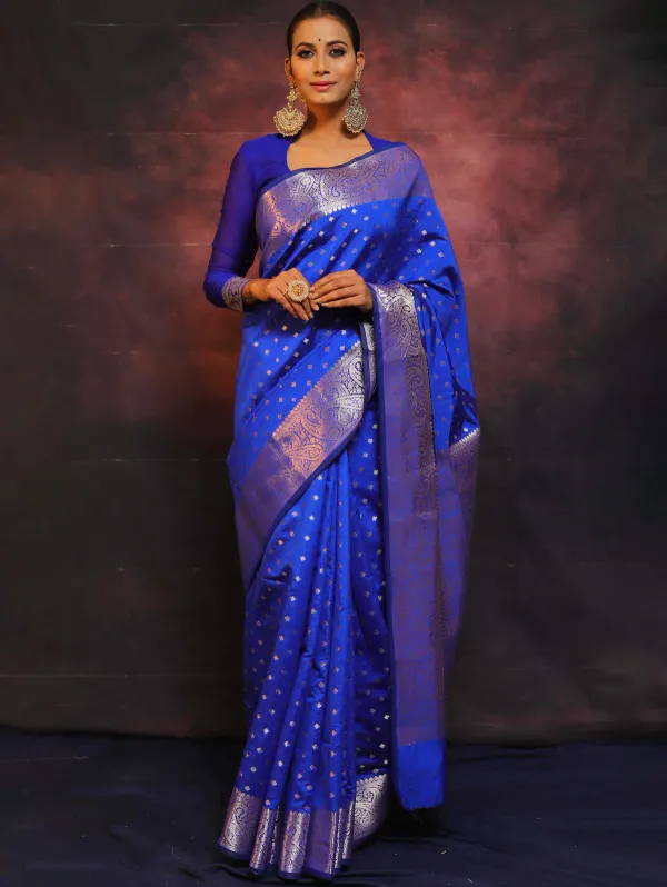 Light_Blue__Woven_Jacquard__Saree_With_Unstitched_Blouse