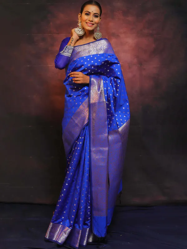 Light_Blue__Woven_Jacquard__Saree_With_Unstitched_Blouse