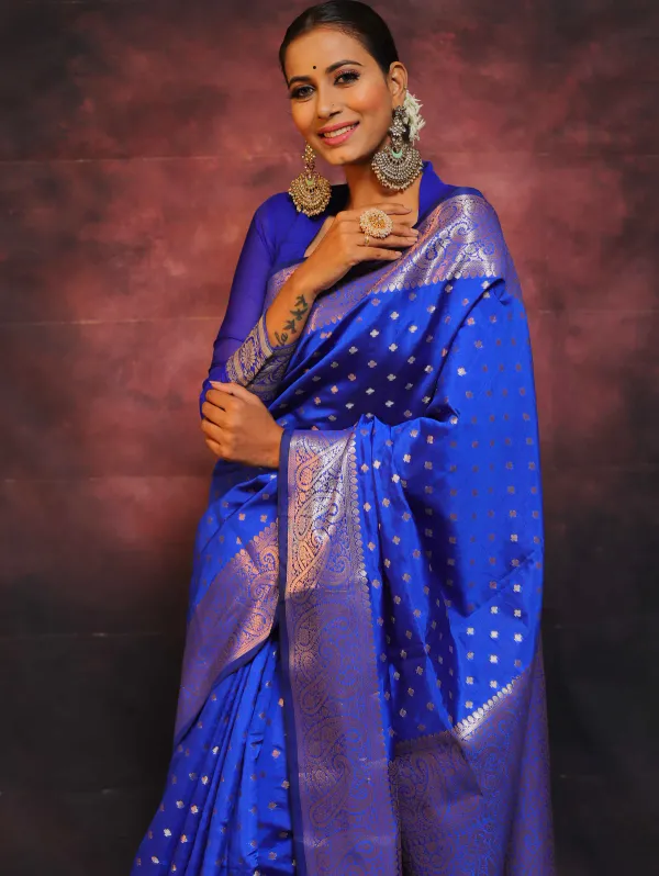 Light_Blue__Woven_Jacquard__Saree_With_Unstitched_Blouse