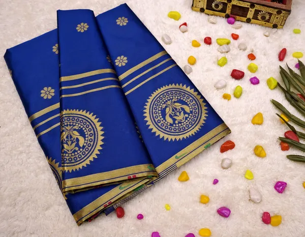 Light_Blue_Woven_Kanjivaram_Soft_Silk__Saree_With_Unstitched_Blouse