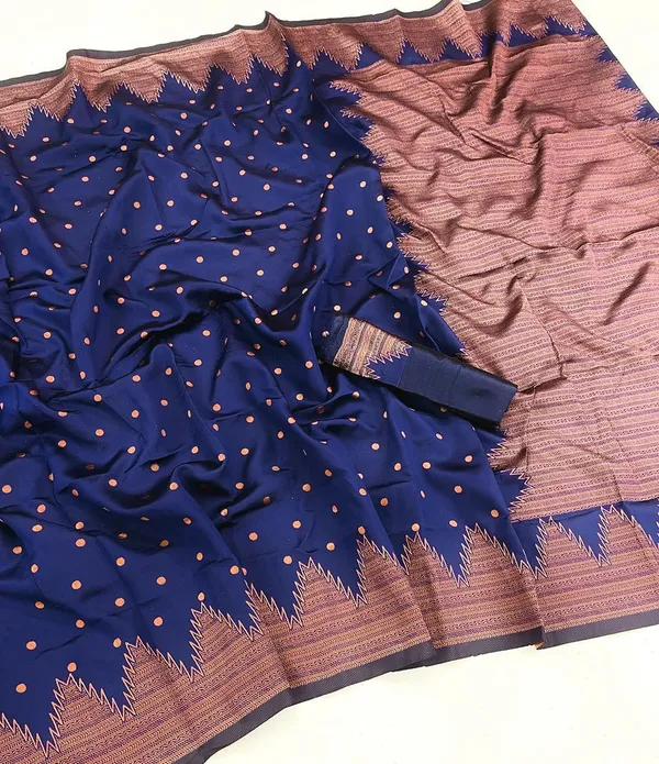 Blue_Woven_Banarasi_Soft_Silk__Saree_With_Unstitched_Blouse