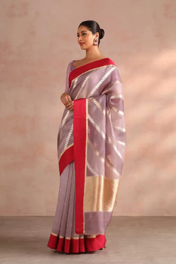 Light_Blue_Woven_Jacquard_Soft_Silk__Saree_With_Unstitched_Blouse