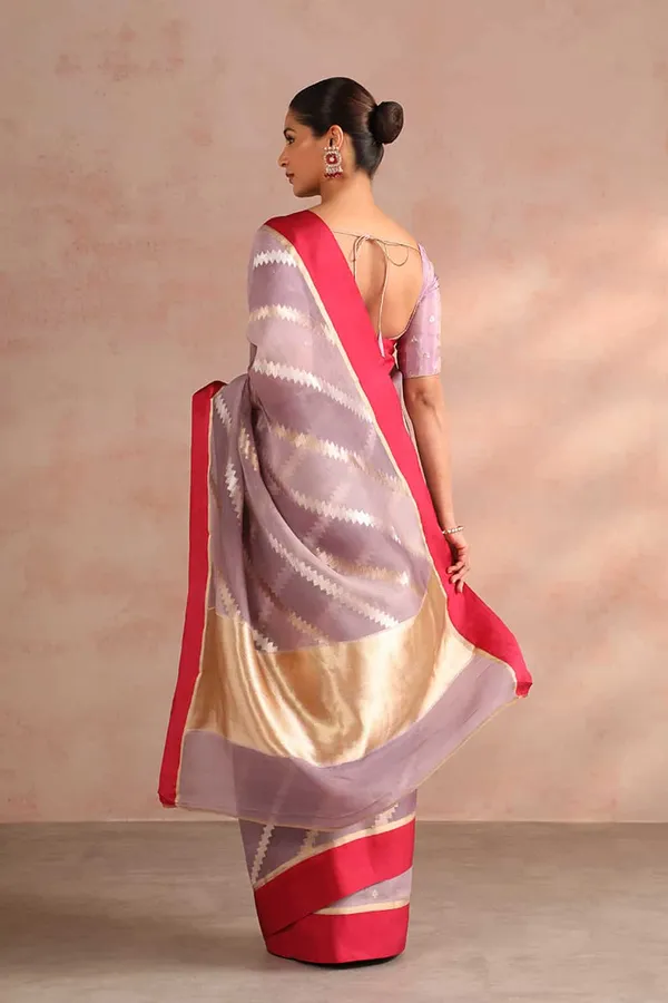 Light_Blue_Woven_Jacquard_Soft_Silk__Saree_With_Unstitched_Blouse