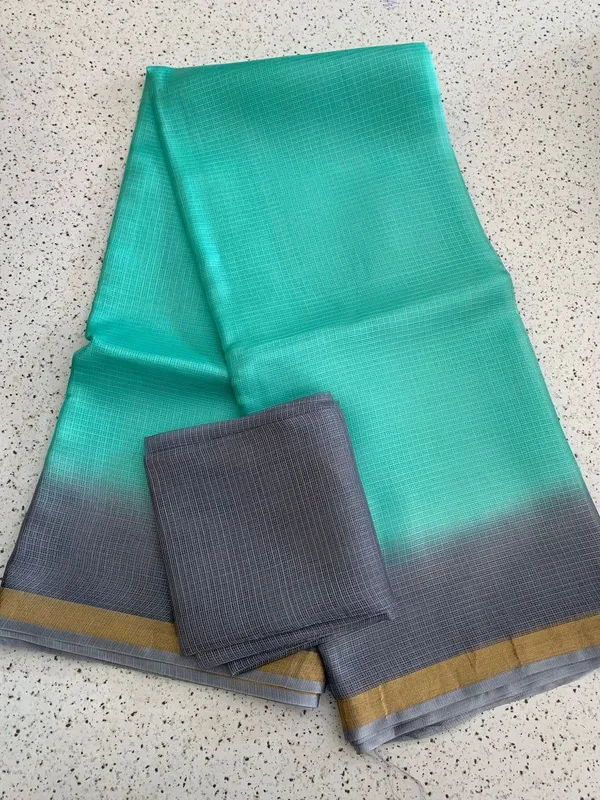 Aqua_Blue/_Gray_Art_silk_Cotton_Saree_with_Blouse_Piece_For__Women