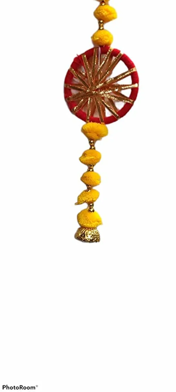 Handmade_Wall_Door_5_ft.Strings_Hanging_Pom_Pom_Torans_Garland_Bandhwar_with_Golden_Bells_Decoration_Item_for_Home_DecorDiwali_Festival,Navratri,Wedding_(5_FT_6_Strings)_YellowRed