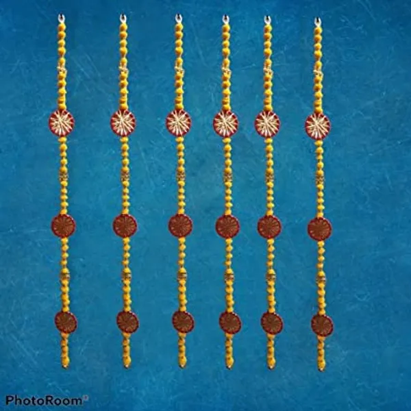 Handmade_Wall_Door_5_ft.Strings_Hanging_Pom_Pom_Torans_Garland_Bandhwar_with_Golden_Bells_Decoration_Item_for_Home_DecorDiwali_Festival,Navratri,Wedding_(5_FT_6_Strings)_YellowRed