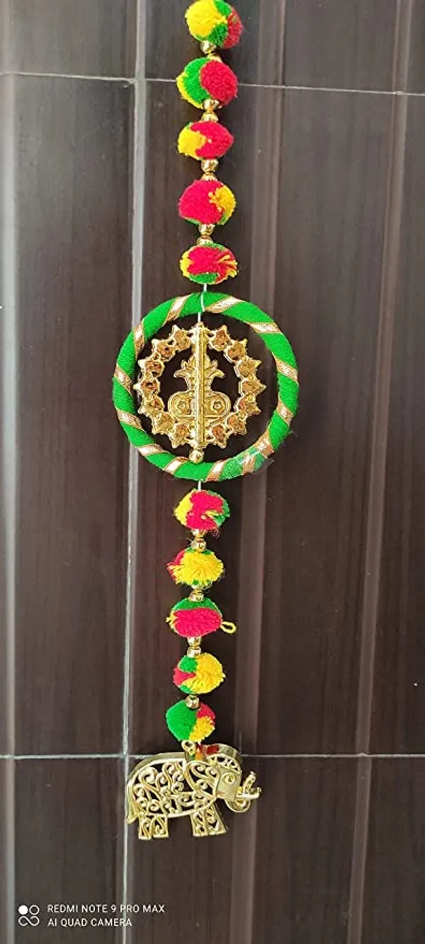 Handmade_Wall_Door_5_ft.Strings_Hanging_Pom_Pom_Torans_Garland_Bandhwar_with_Golden_Bells_Decoration_Item_for_Home_DecorDiwali_Festival,Navratri,Wedding_(5_FT_6_Strings)