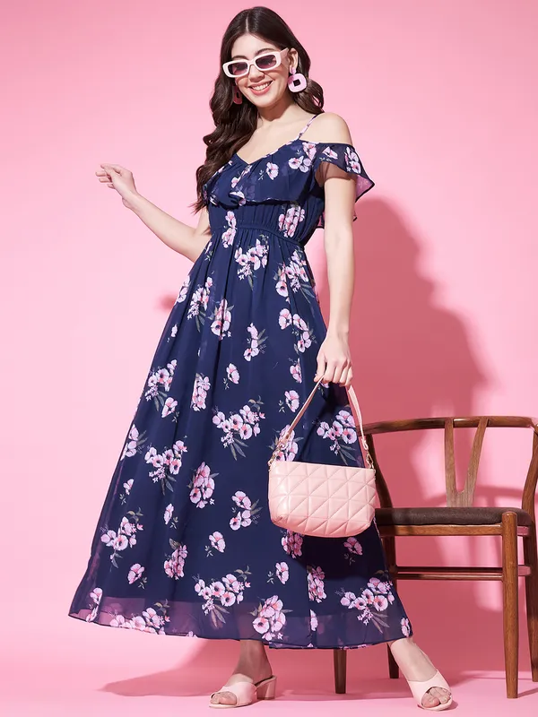 Floral_Printed_Cold_Shoulder_Georgette_Maxi_Dress