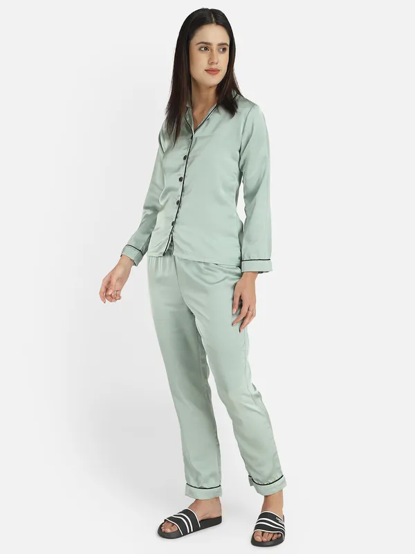 Turquoise_Satin_Solid_Night_Suit_For_Women.