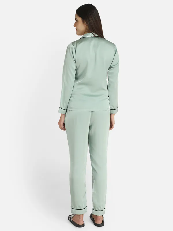 Turquoise_Satin_Solid_Night_Suit_For_Women.