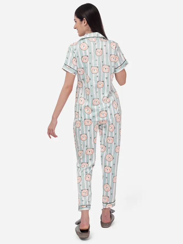 Multicolour_Night_Suit_Silk_Satin_Panda_Print_For_Women.