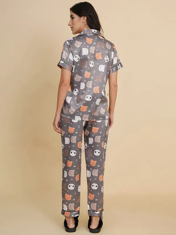 Grey_Silk_Satin_Panda_Print_Night_Suit_For_Women.