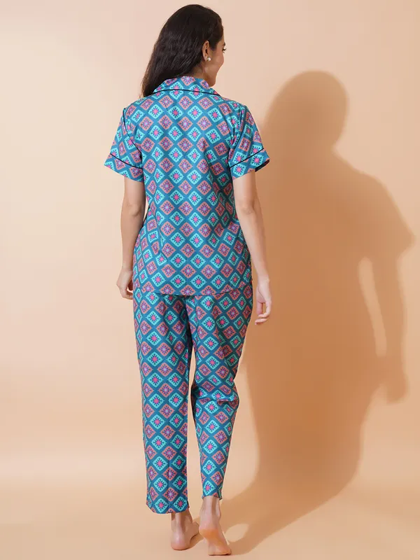 Blue_Cotton_Night_Suit_Ethnic_Motif_Print_For_Women.